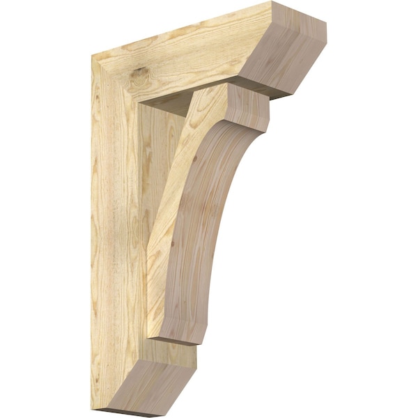 Ekena Millwork Legacy Slat Rough Sawn Bracket w/ Offset Brace, Douglas Fir, 8"W x 22"D x 34"H BKT0806X22X34LEC06RDF - main
